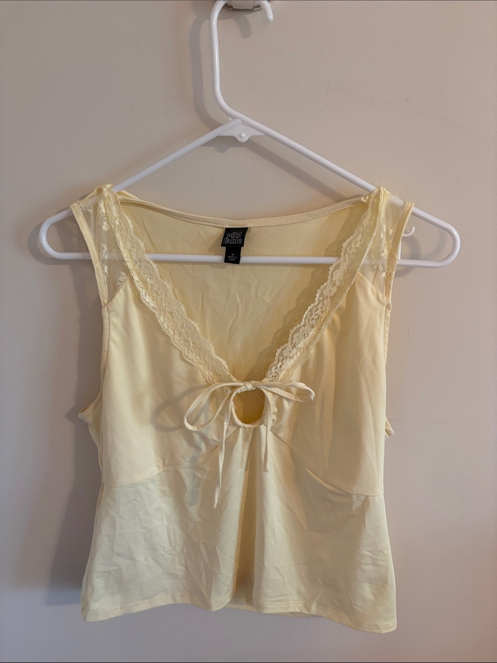 Wild Fable Butter Yellow Lace-Trim Camisole Going Out Tank Top